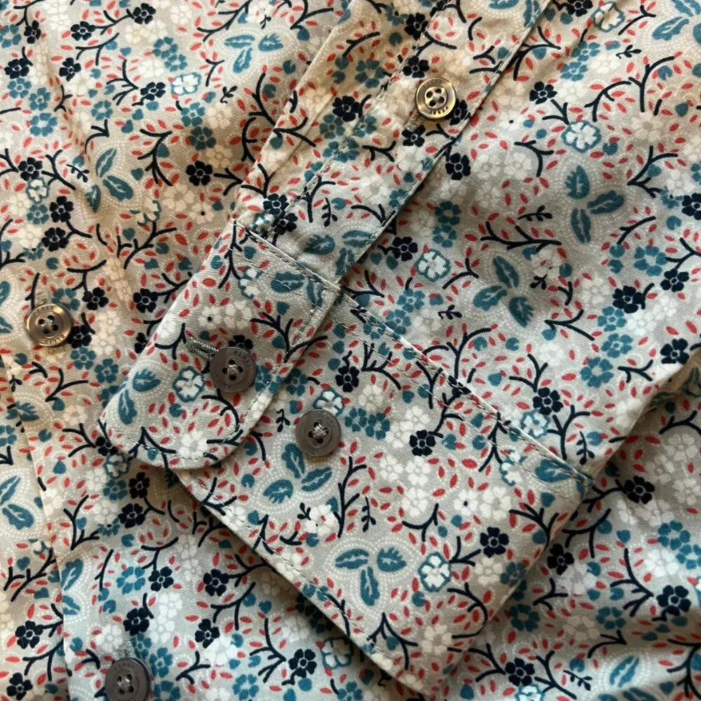 Perry Ellis Men's Floral Pattern  Button Down Shirt Size M - Picture 5 of 5